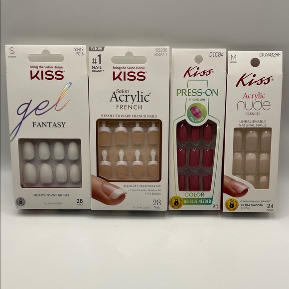 Kiss Other - Kiss Multi-Pack Nail Set – White, Nude & Red Styles